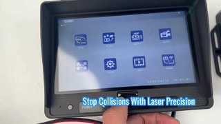 Sistema di monitoraggio wireless dei veicoli con linea laser rossa, interfaccia operativa completa in inglese, HD Car Ima