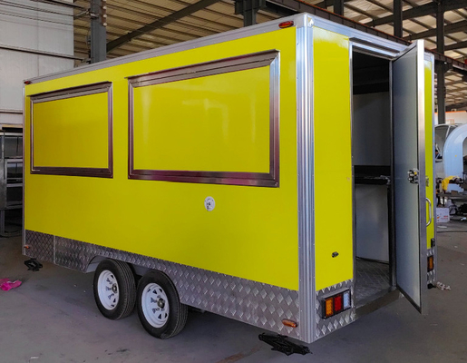 Affordab Dinner Car personalizzato di alta qualità 2024 Mobile giallo Food Trailer Snack Food Truck Tea Shop Trailer