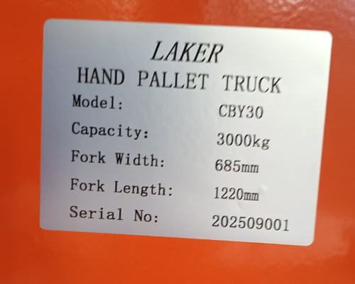 3 tonnellate di pallet a mano con doppia ruota in nylon per la movimentazione di materiale da magazzino da 3000 kg