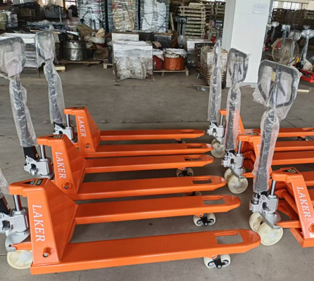 Portata stabile per europallet 2,5 tonnellate Transpallet manuale con larghezza 550 mm e lunghezza forche 1150 mm con ruote doppie in nylon