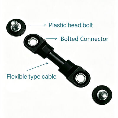 Serratura a filo rivestita con testa di plastica nera isolata M10×22 bulloni per carrelli elevatori terminale della batteria al piombo-acido collegamento flessibile del cavo ricambio di ricambi con materiale PP + GF e punto di controllo