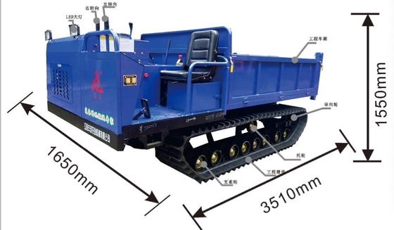 Motore diesel di tipo 5 tonnellate Crawler Transport Cargo Dumper per piantagioni di palma da olio