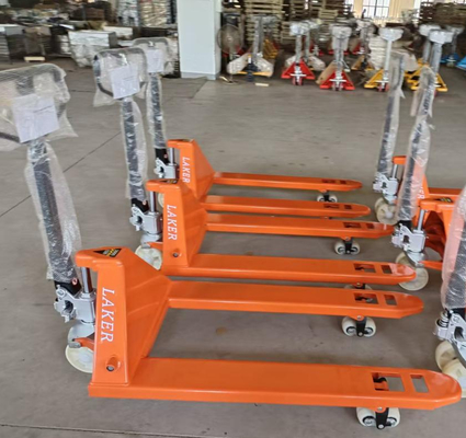 3 tonnellate di pallet a mano con doppia ruota in nylon per la movimentazione di materiale da magazzino da 3000 kg