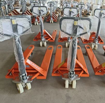 Carrello elevatore manuale per pallet CBY-5N da 5 tonnellate per impieghi gravosi con capacità di 5000 kg e ruote in nylon in acciaio ad alta resistenza