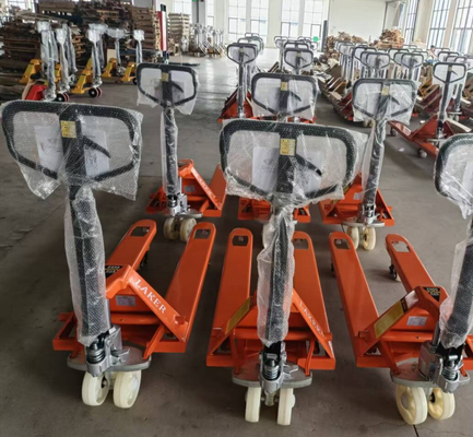 Portata stabile per europallet 2,5 tonnellate Transpallet manuale con larghezza 550 mm e lunghezza forche 1150 mm con ruote doppie in nylon
